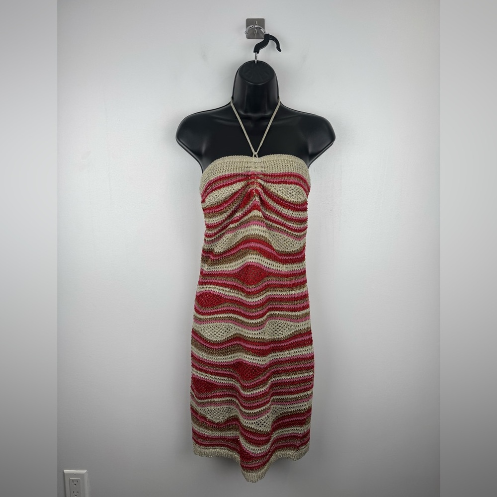Farm Rio Women Mixed Waves Lurex Knit Mini‎ Dress Size Medium